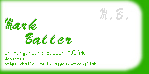 mark baller business card